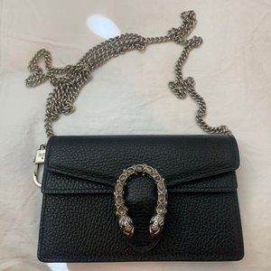 Gucci Dionysus Crossbody Super Mini Black Leather